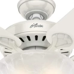 Pro's Best Five Minute 52 in. Indoor White Ceiling Fan with Light Kit by Hunter -Hunter Sales white hunter ceiling fans with lights 53251 1d 1000