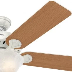 Pro's Best Five Minute 52 in. Indoor White Ceiling Fan with Light Kit by Hunter -Hunter Sales white hunter ceiling fans with lights 53251 1f 1000