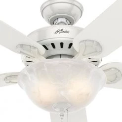 Pro's Best Five Minute 52 in. Indoor White Ceiling Fan with Light Kit by Hunter -Hunter Sales white hunter ceiling fans with lights 53251 66 1000