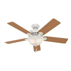 Pro's Best Five Minute 52 in. Indoor White Ceiling Fan with Light Kit by Hunter -Hunter Sales white hunter ceiling fans with lights 53251 c3 1000