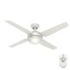 Sonic 52 in. Indoor White Ceiling Fan with Universal Remote by Hunter -Hunter Sales white hunter ceiling fans with lights 59073 64 1000