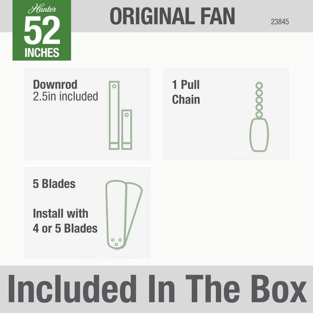 Original 52 in. Indoor/Outdoor White Ceiling Fan by Hunter 8 Original 52 in. Indoor/Outdoor White Ceiling Fan by Hunter - Image 6