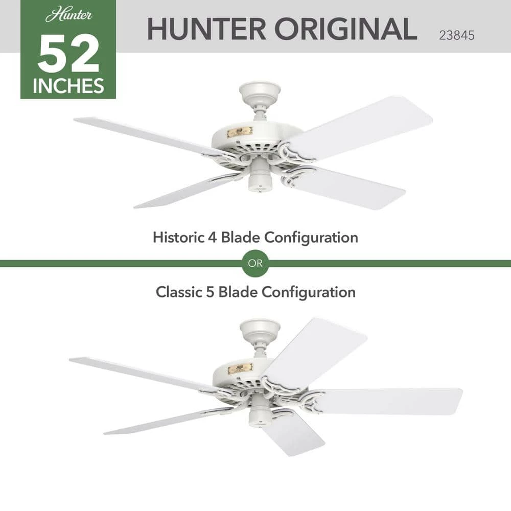 Original 52 in. Indoor/Outdoor White Ceiling Fan by Hunter 10 Original 52 in. Indoor/Outdoor White Ceiling Fan by Hunter - Image 8