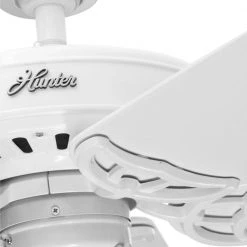 Bridgeport 52 in. Indoor/Outdoor White Ceiling Fan with Remote by Hunter 21 Bridgeport 52 in. Indoor/Outdoor White Ceiling Fan with Remote by Hunter -Hunter Sales white hunter ceiling fans without lights 32830 77 1000