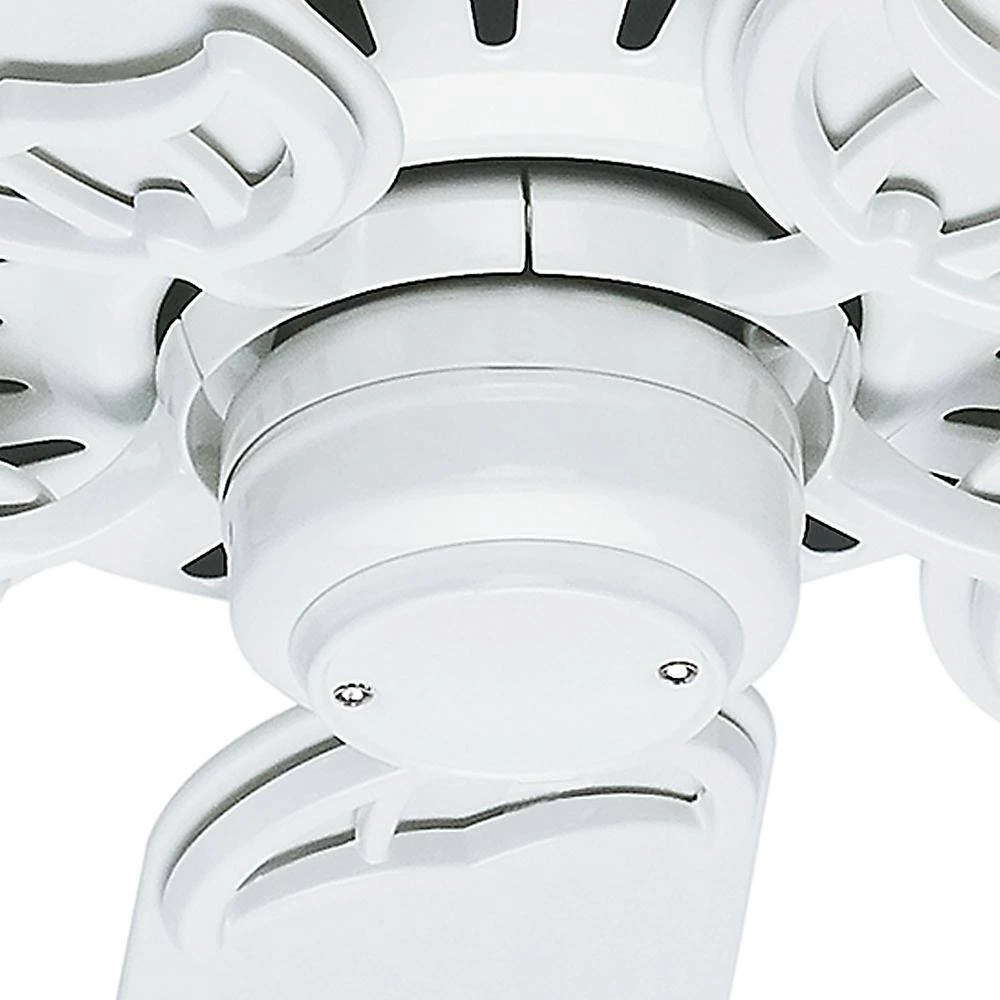 Bridgeport 52 in. Indoor/Outdoor White Ceiling Fan with Remote by Hunter 5 Bridgeport 52 in. Indoor/Outdoor White Ceiling Fan with Remote by Hunter - Image 3