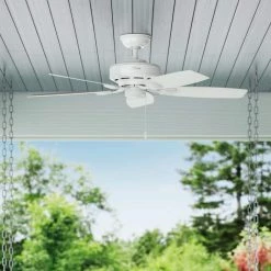Sea Wind 48 in. Indoor/Outdoor White Ceiling Fan with Remote by Hunter 17 Sea Wind 48 in. Indoor/Outdoor White Ceiling Fan with Remote by Hunter -Hunter Sales white hunter ceiling fans without lights 32857 4f 1000