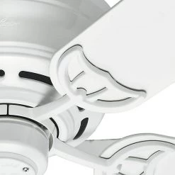 Low Profile III 52 in. Indoor White Ceiling Fan by Hunter -Hunter Sales white hunter ceiling fans without lights 53069 1d 1000