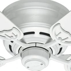 Low Profile III 52 in. Indoor White Ceiling Fan by Hunter -Hunter Sales white hunter ceiling fans without lights 53069 40 1000