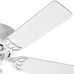 Low Profile III 52 in. Indoor White Ceiling Fan by Hunter -Hunter Sales white hunter ceiling fans without lights 53069 a0 1000