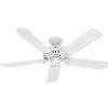 Bridgeport 52 in. Indoor/Outdoor White Damp Rated Ceiling Fan by Hunter -Hunter Sales white hunter ceiling fans without lights 53125 64 1000