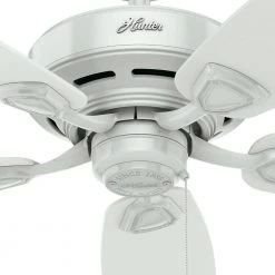 Sea Wind 48 in. Indoor/Outdoor White Ceiling Fan by Hunter -Hunter Sales white hunter ceiling fans without lights 53350 76 1000